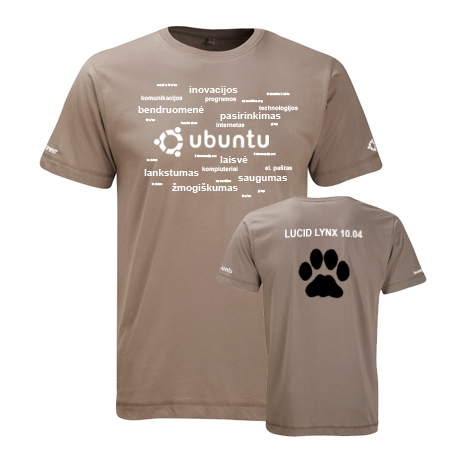 Ubuntu marškinėliai smėliniai