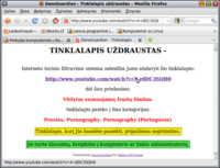 Aptiktas interneto puslapis su nepageidaujamu (vaikams netinkamu) turiniu